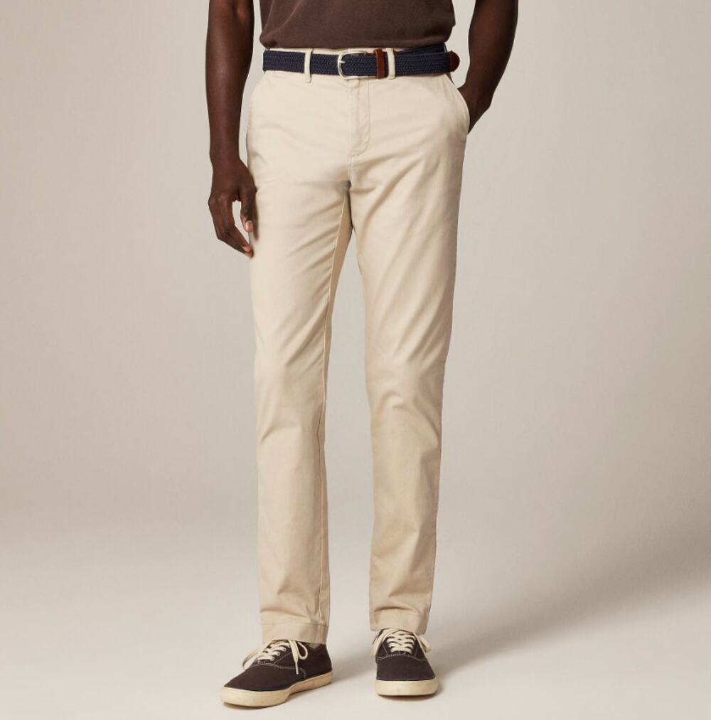 JCrew 770 Straight-Fit Stretch Chino Pants Mens Sz 31 x 32 Light Tan Flat Front